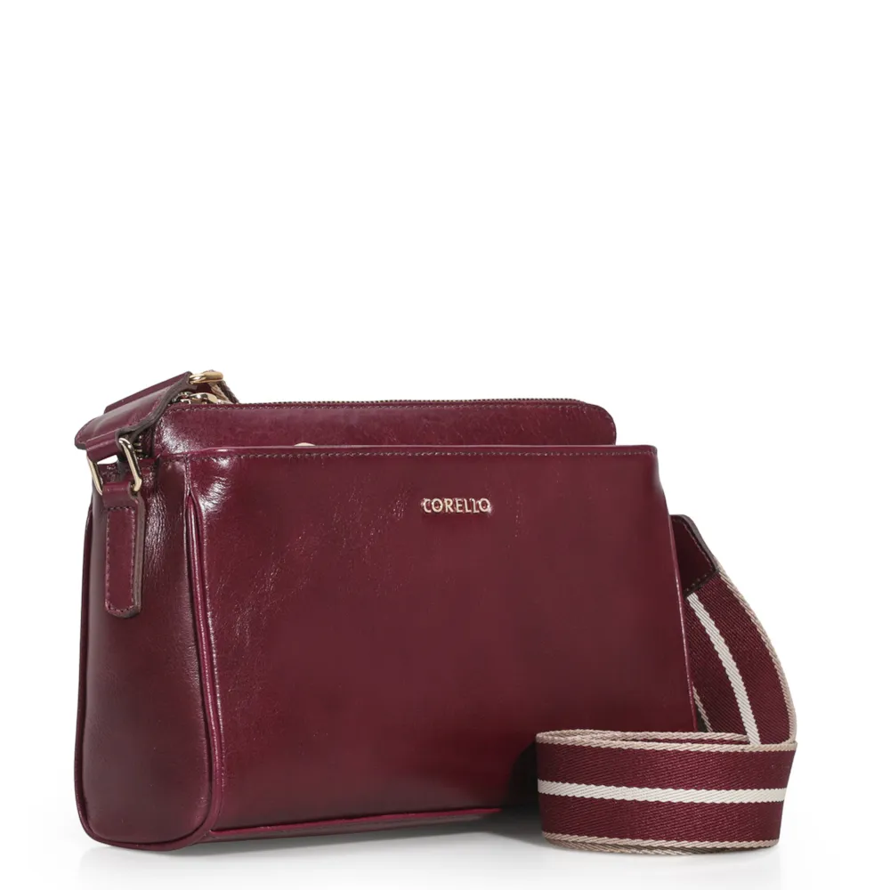 Bolsa Transversal Agnes Couro Vinho - imagem 3