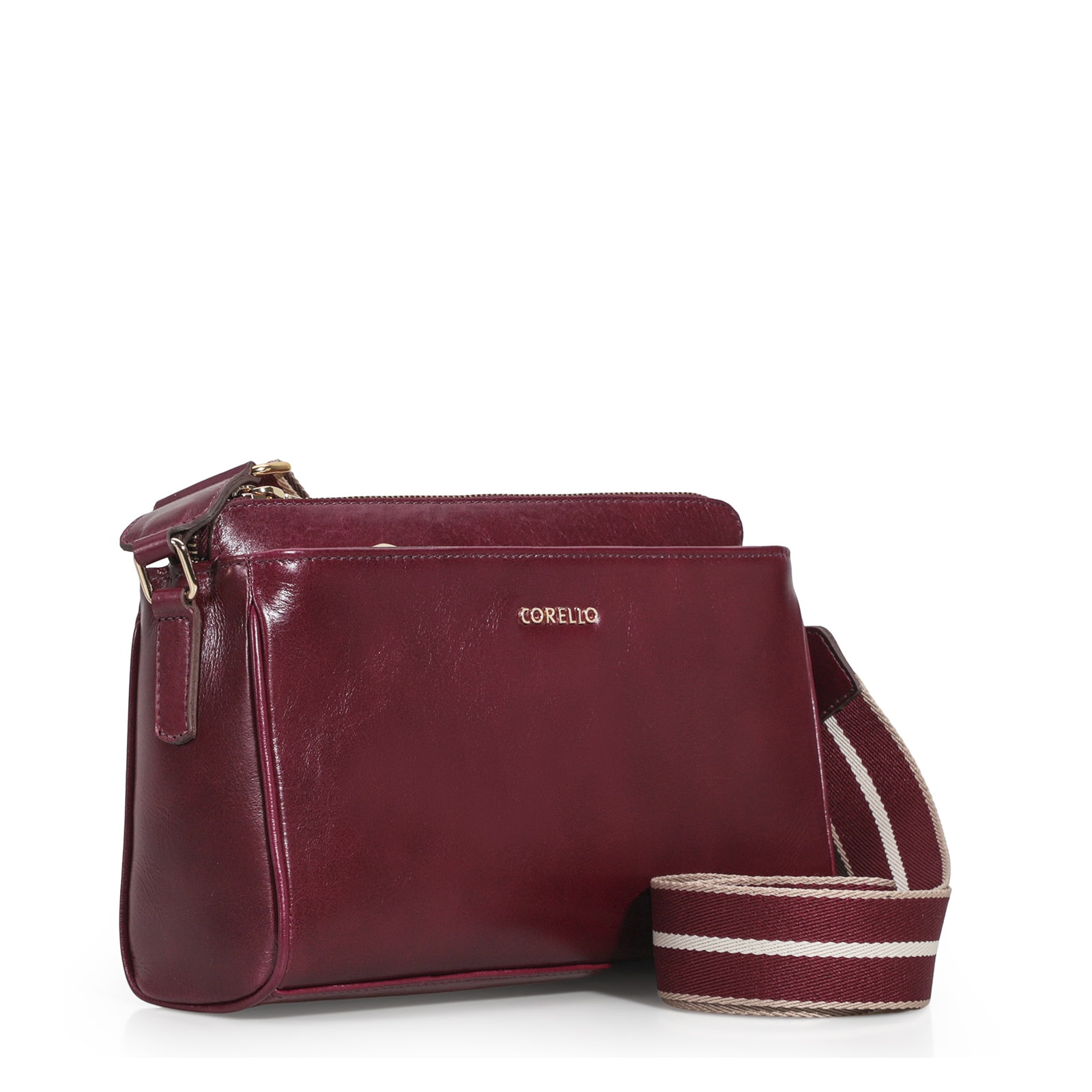 Bolsa Transversal Agnes Couro Vinho