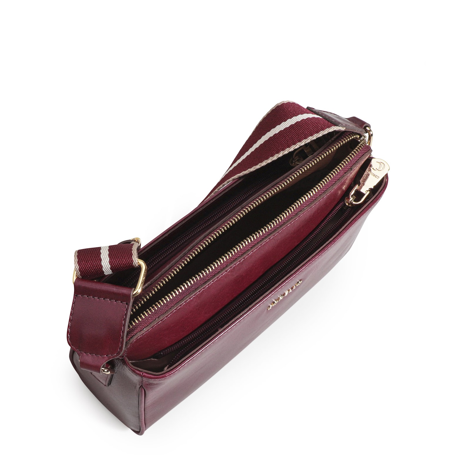 Bolsa Transversal Agnes Couro Vinho