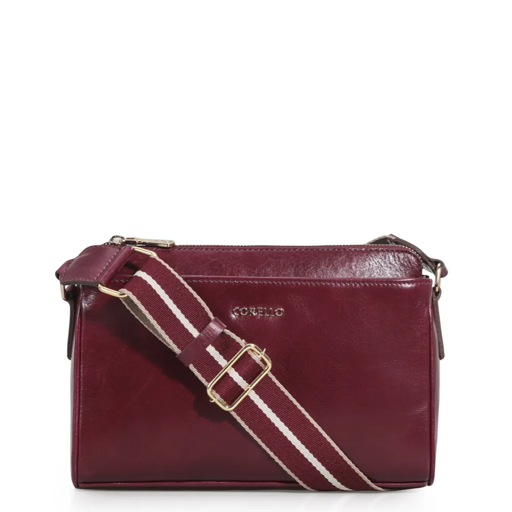 Bolsa Transversal Agnes Couro Vinho