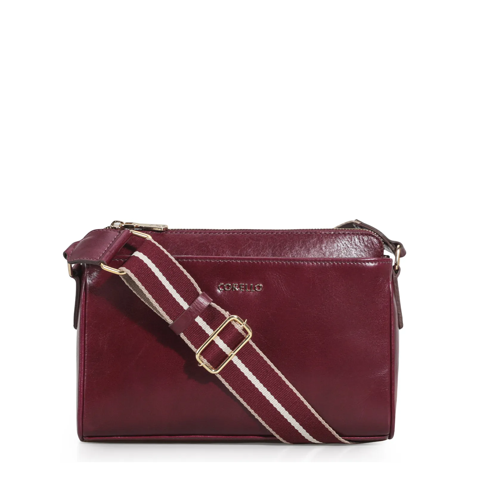 Bolsa Transversal Agnes Couro Vinho