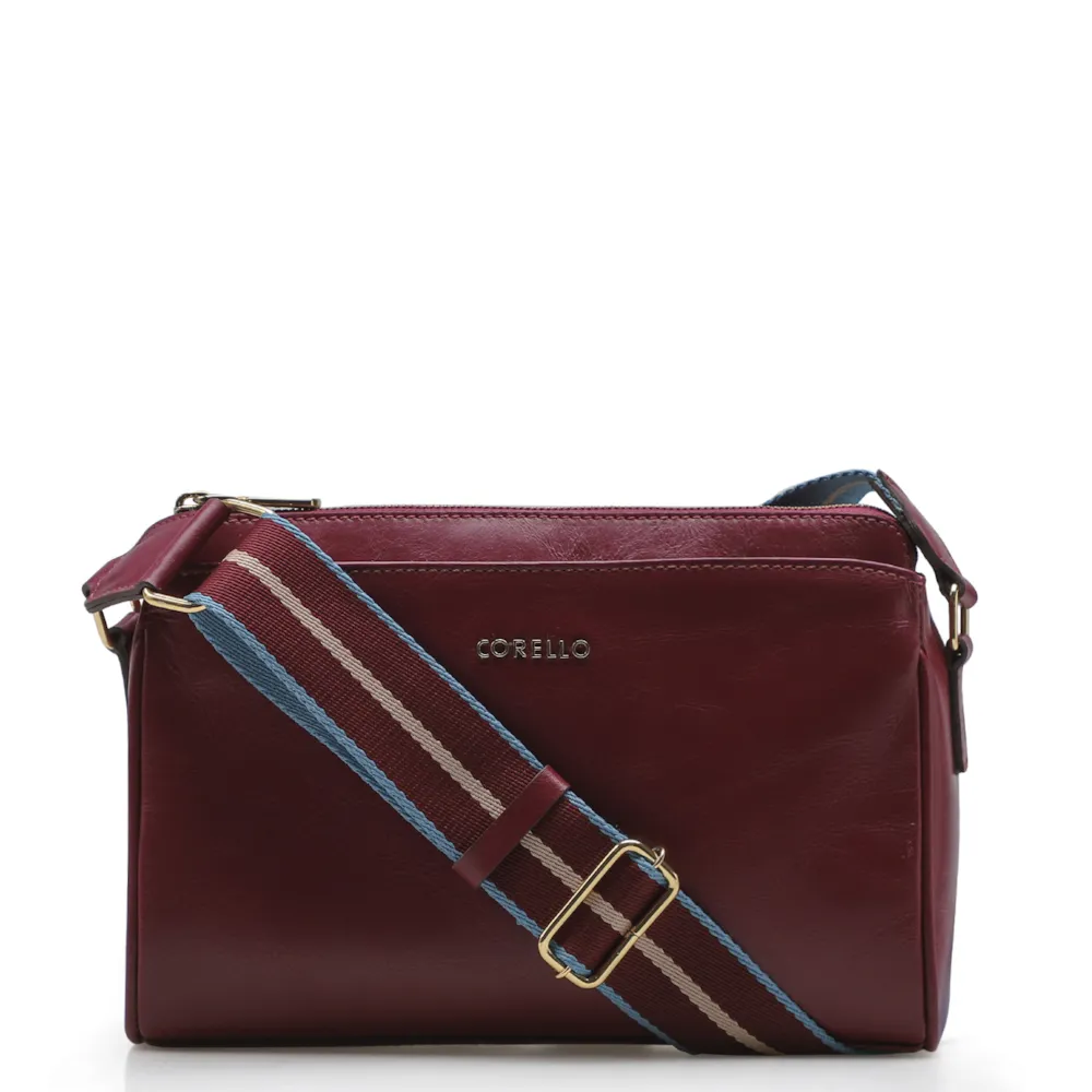 Bolsa Transversal Agnes Couro Vinho