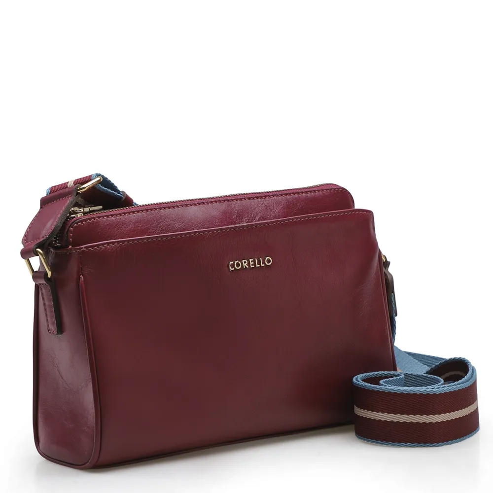 Bolsa Transversal Agnes Couro Vinho - imagem 2