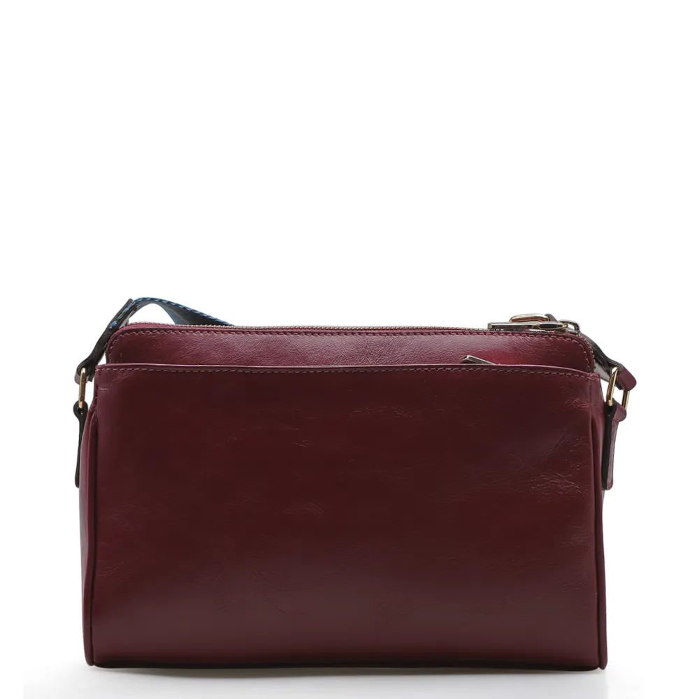 Bolsa Transversal Agnes Couro Vinho - imagem 3