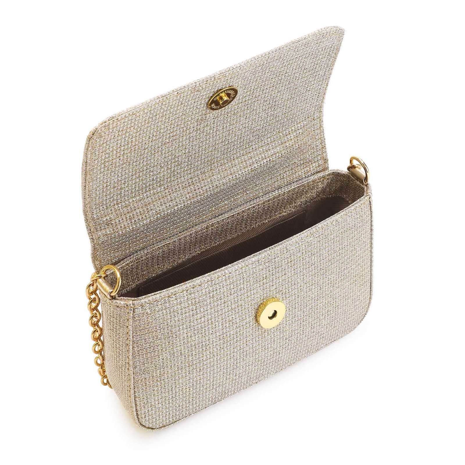 Bolsa Transversal Alt Glitter Dourado