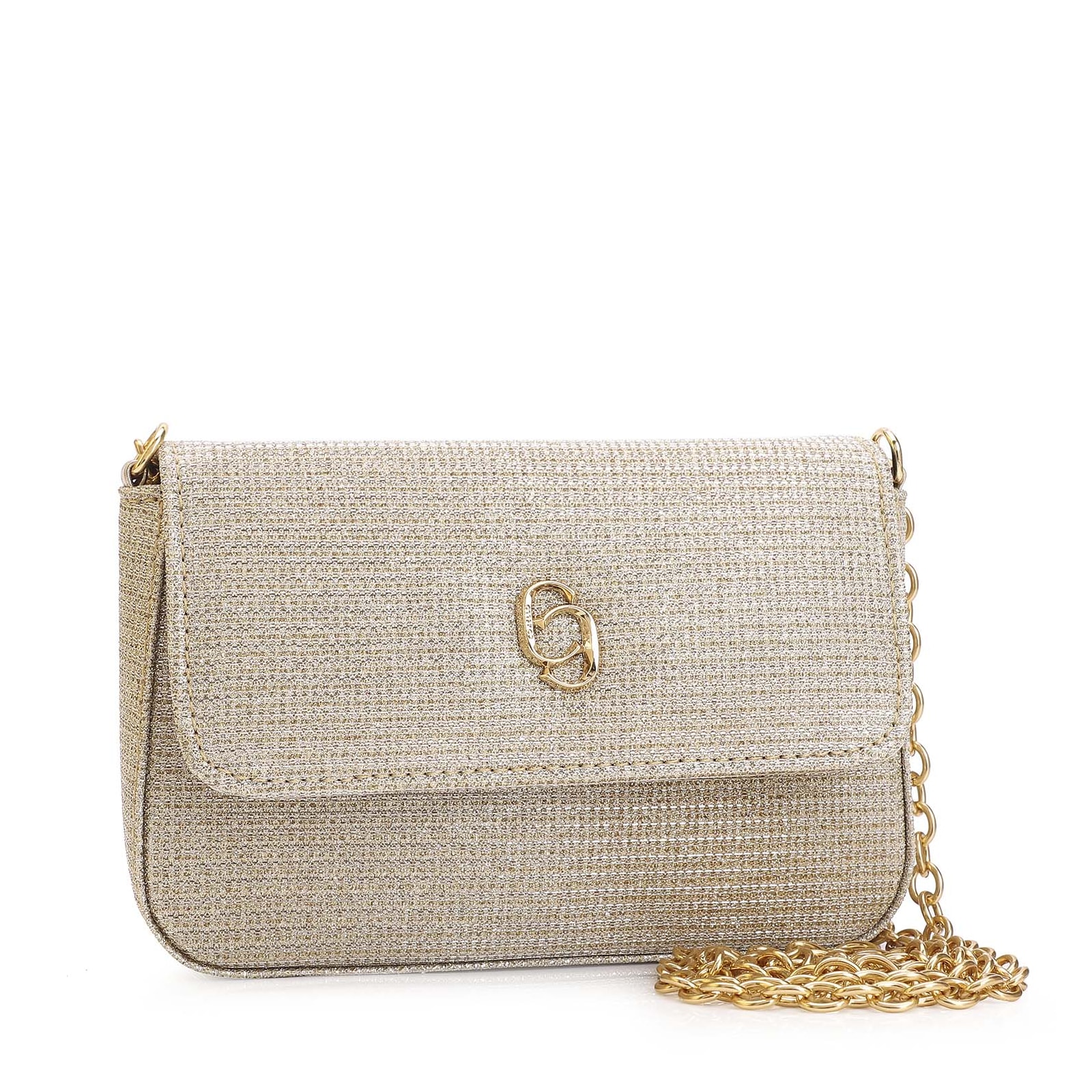 Bolsa Transversal Alt Glitter Dourado