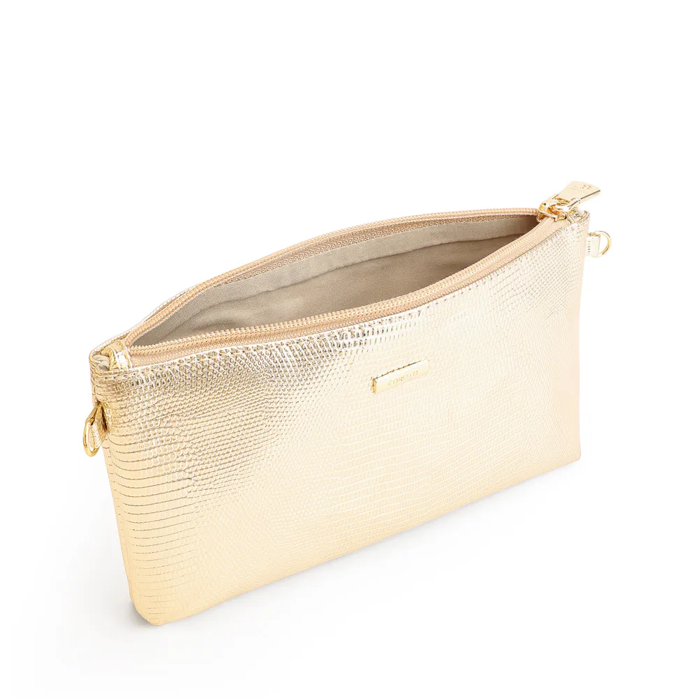 Bolsa Transversal Alt Lezard Dourado - imagem 5