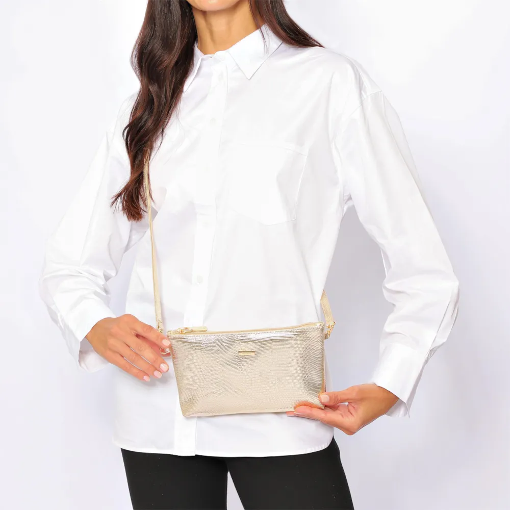 Bolsa Transversal Alt Lezard Dourado - imagem 2