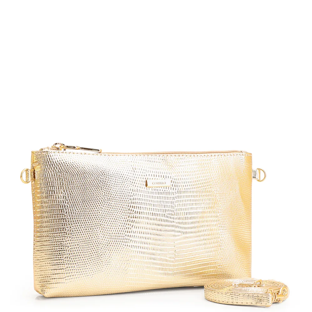 Bolsa Transversal Alt Lezard Dourado - imagem 3