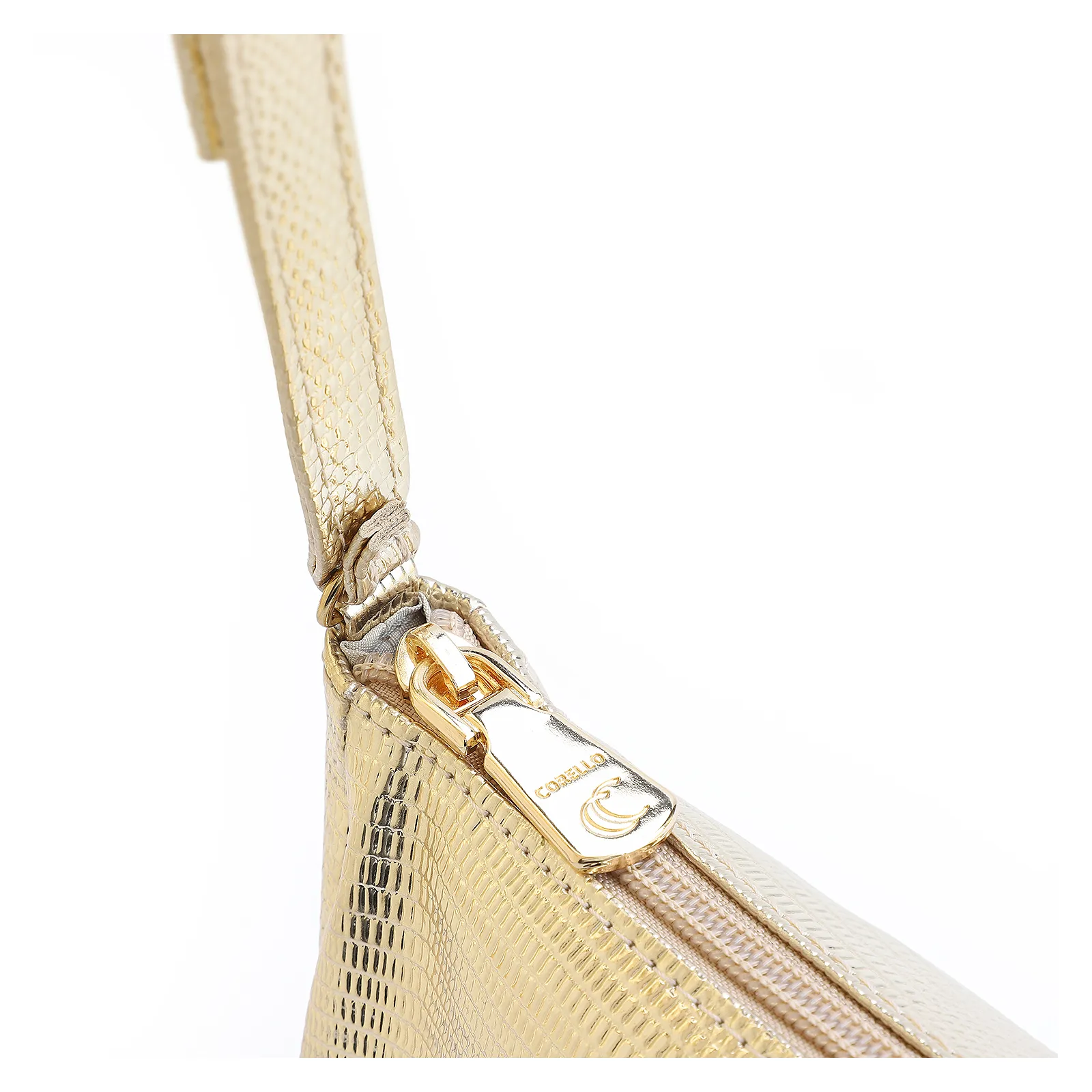 Bolsa Transversal Alt Lezard Dourado