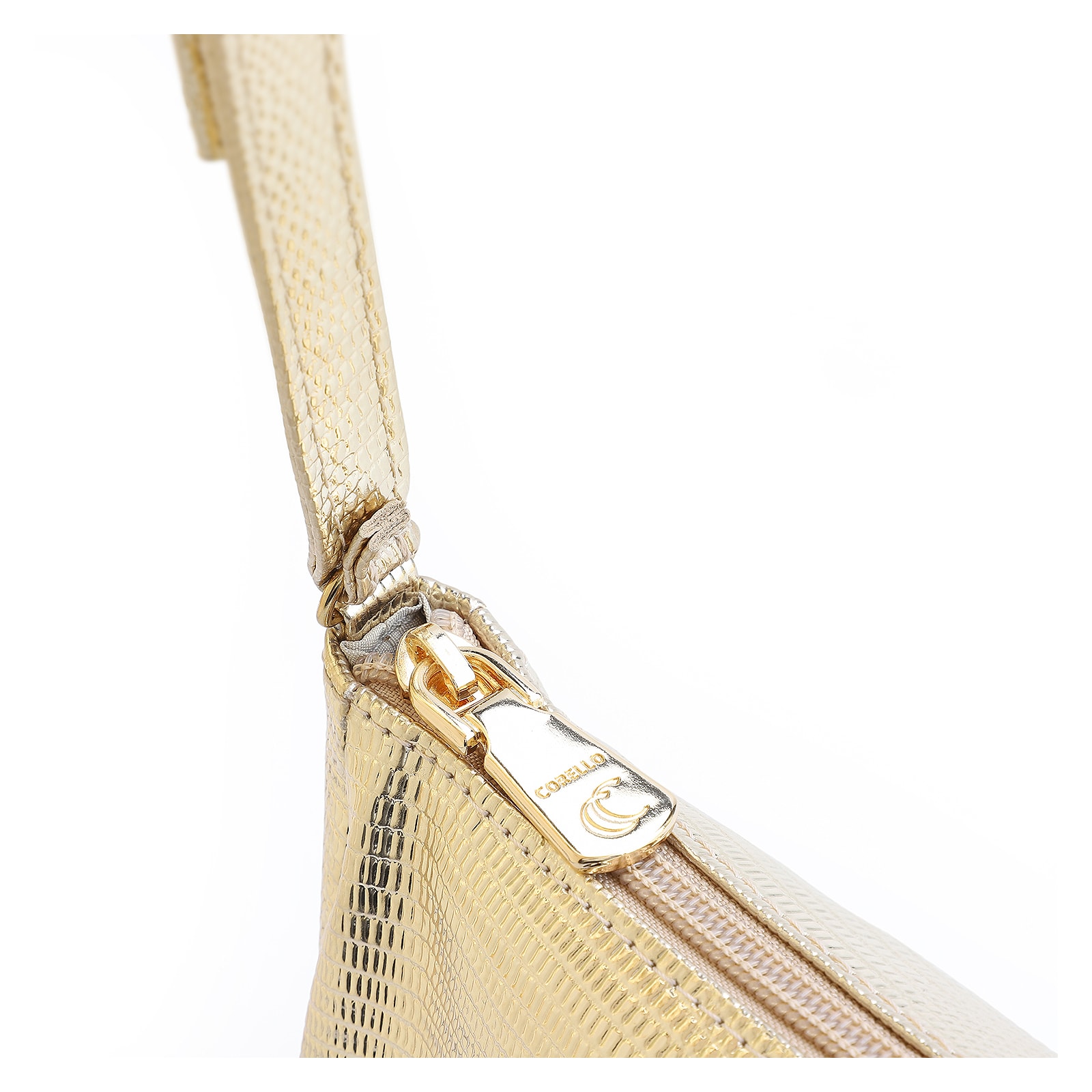 Bolsa Transversal Alt Lezard Dourado