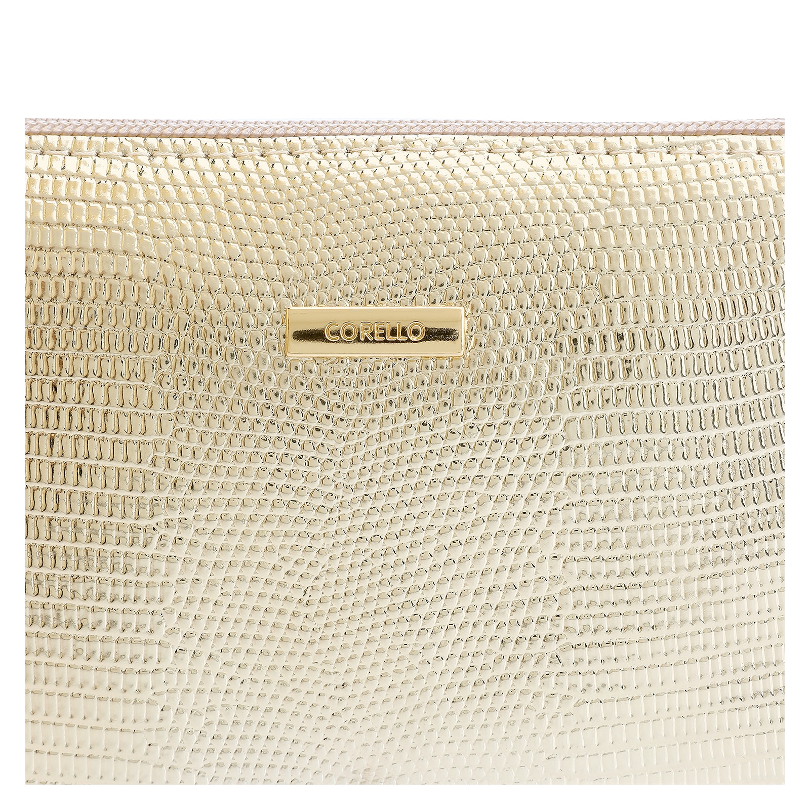 Bolsa Transversal Alt Lezard Dourado