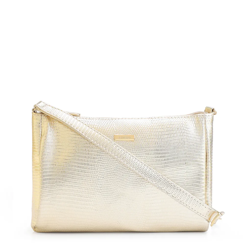 Bolsa Transversal Alt Lezard Dourado
