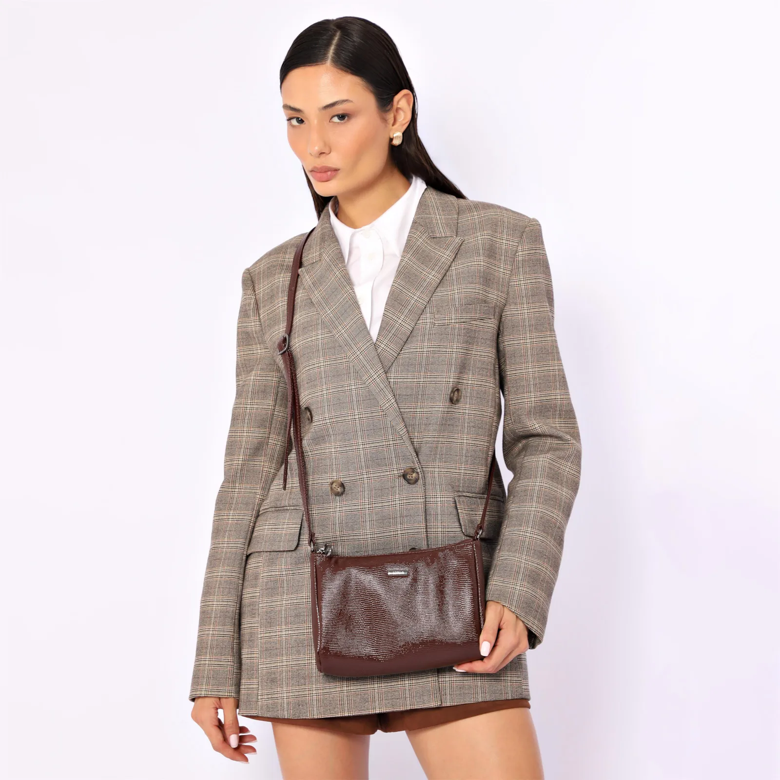 Bolsa Transversal Alt Lezard Marrom