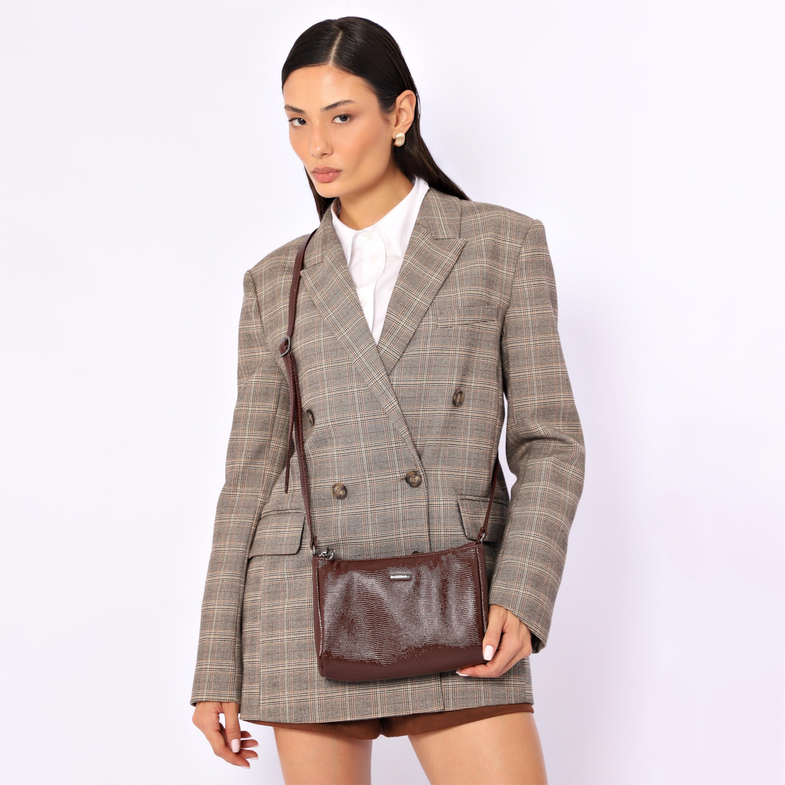 Bolsa Transversal Alt Lezard Marrom