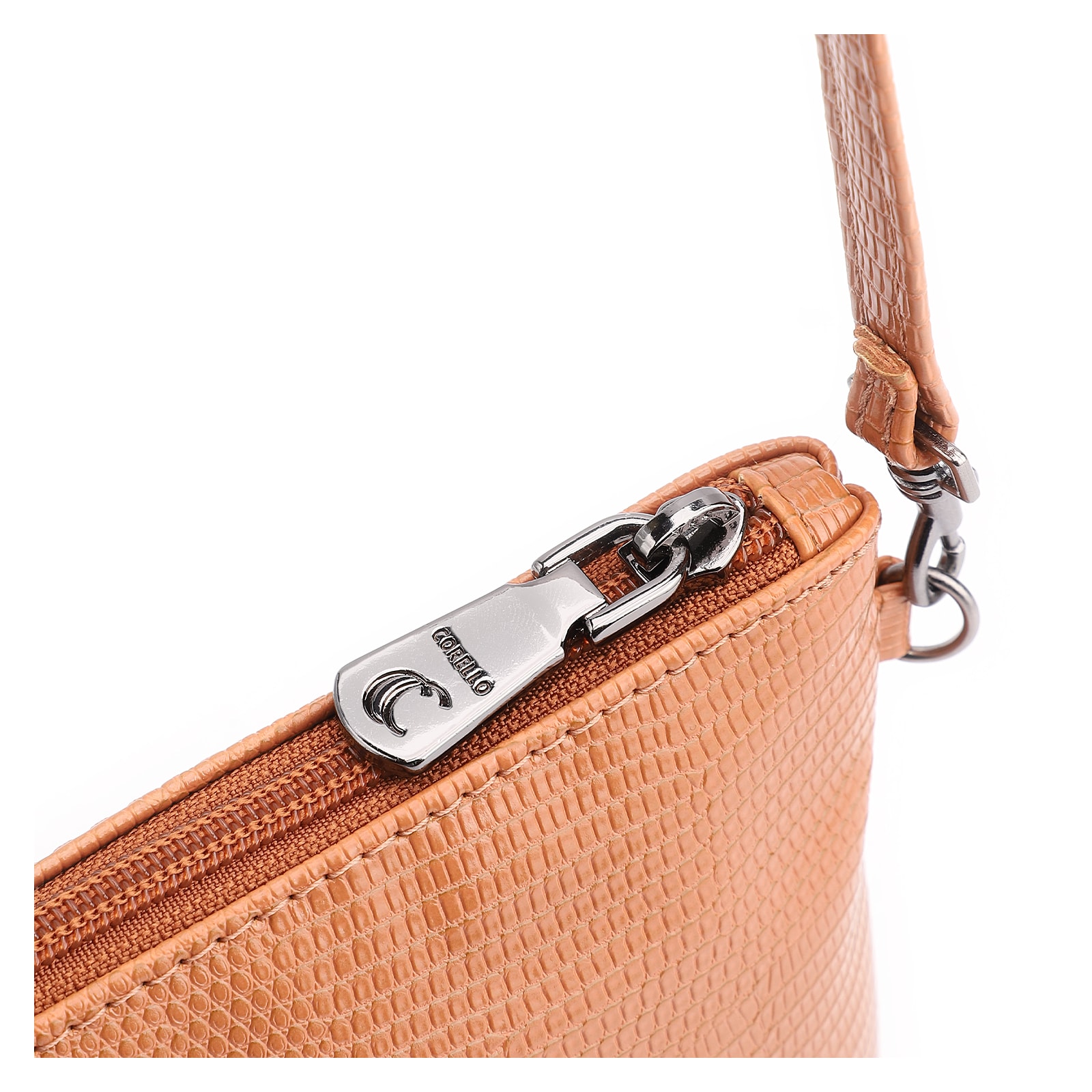 Bolsa Transversal Alt Lezard Marrom Claro