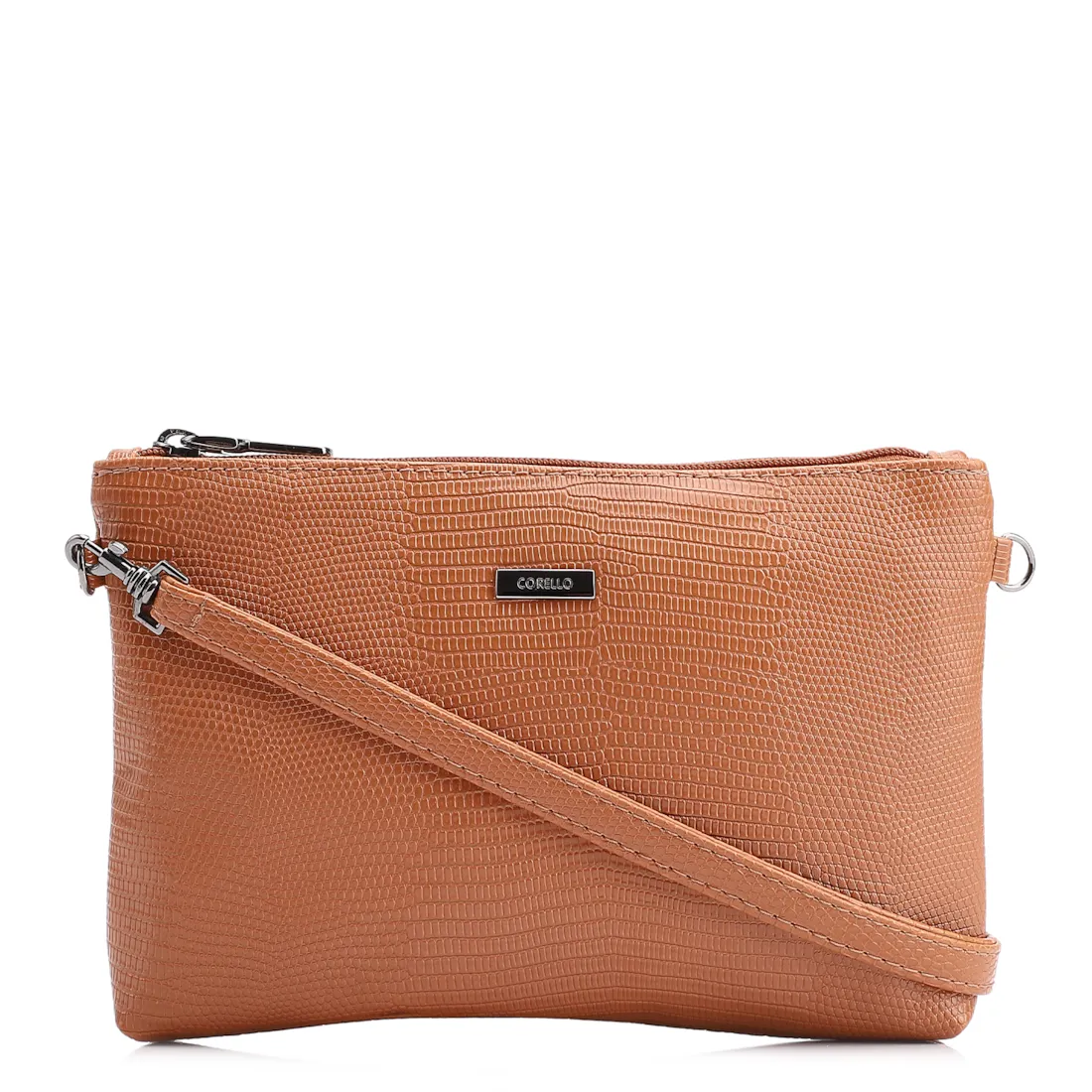 Bolsa Transversal Alt Lezard Marrom Claro