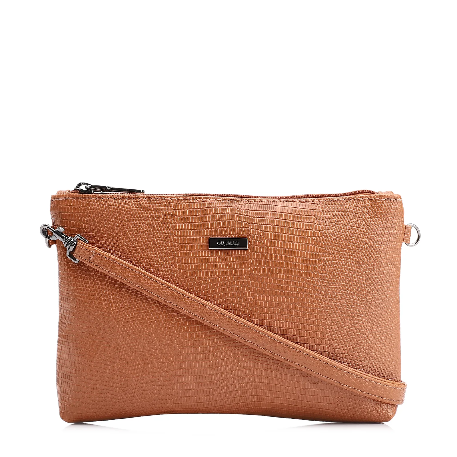 Bolsa Transversal Alt Lezard Marrom Claro