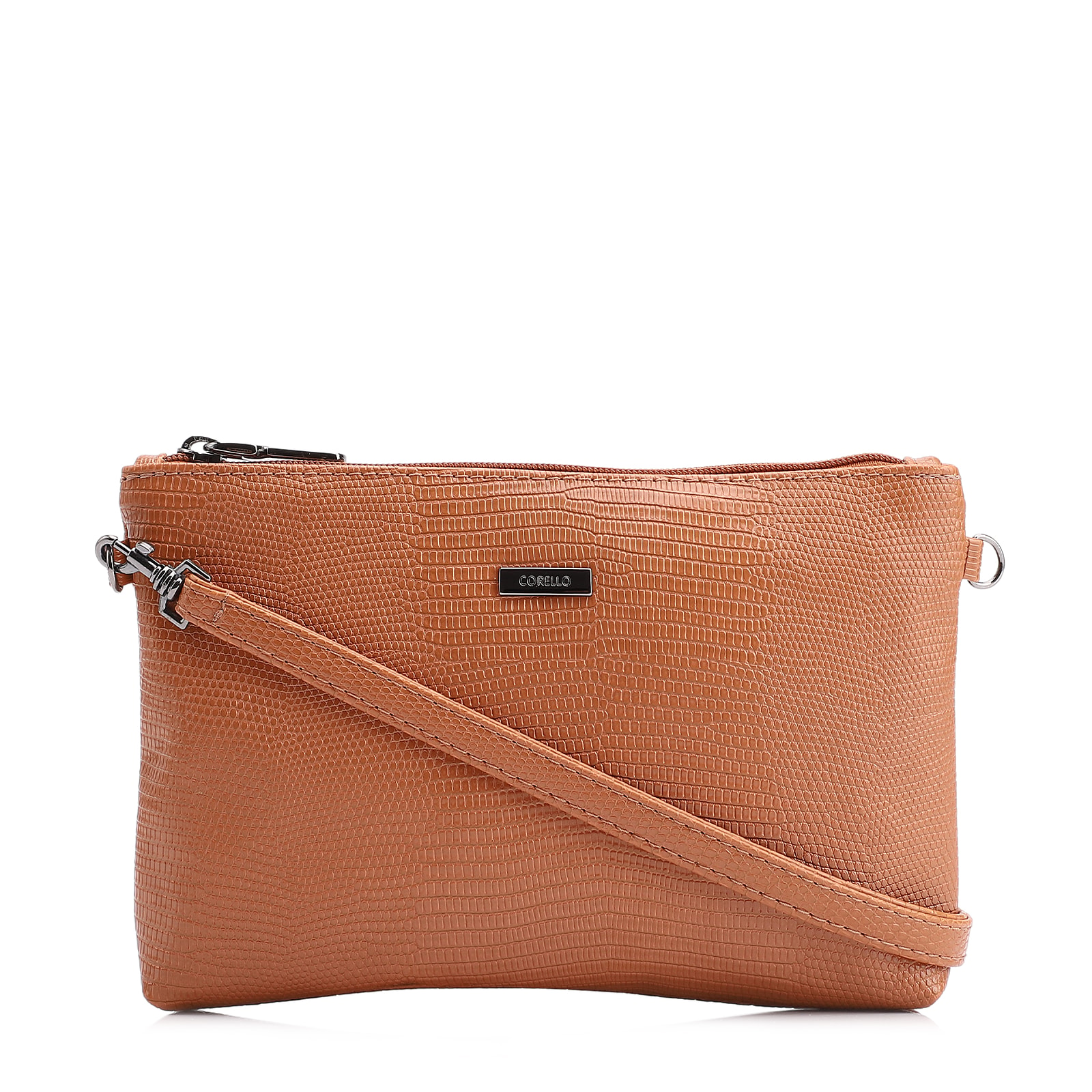 Bolsa Transversal Alt Lezard Marrom Claro