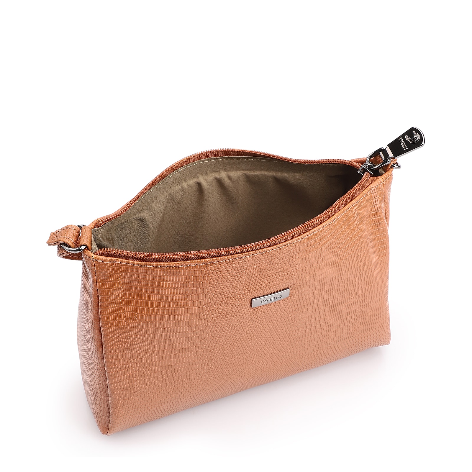 Bolsa Transversal Alt Lezard Marrom Claro