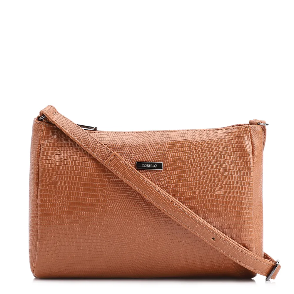 Bolsa Transversal Alt Lezard Marrom Claro
