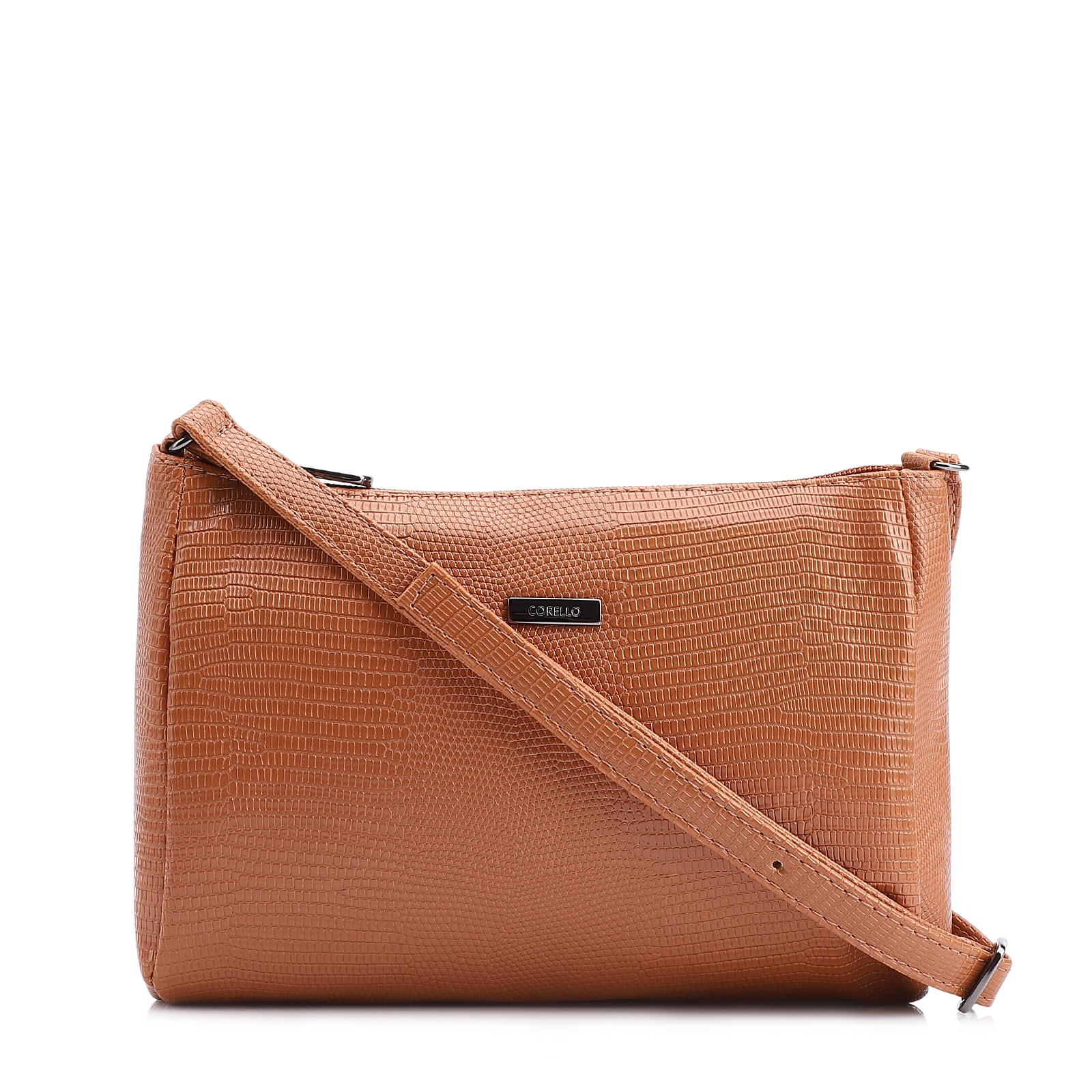 Bolsa Transversal Alt Lezard Marrom Claro