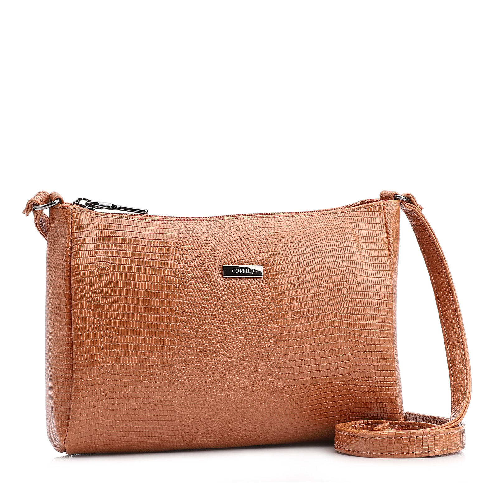 Bolsa Transversal Alt Lezard Marrom Claro