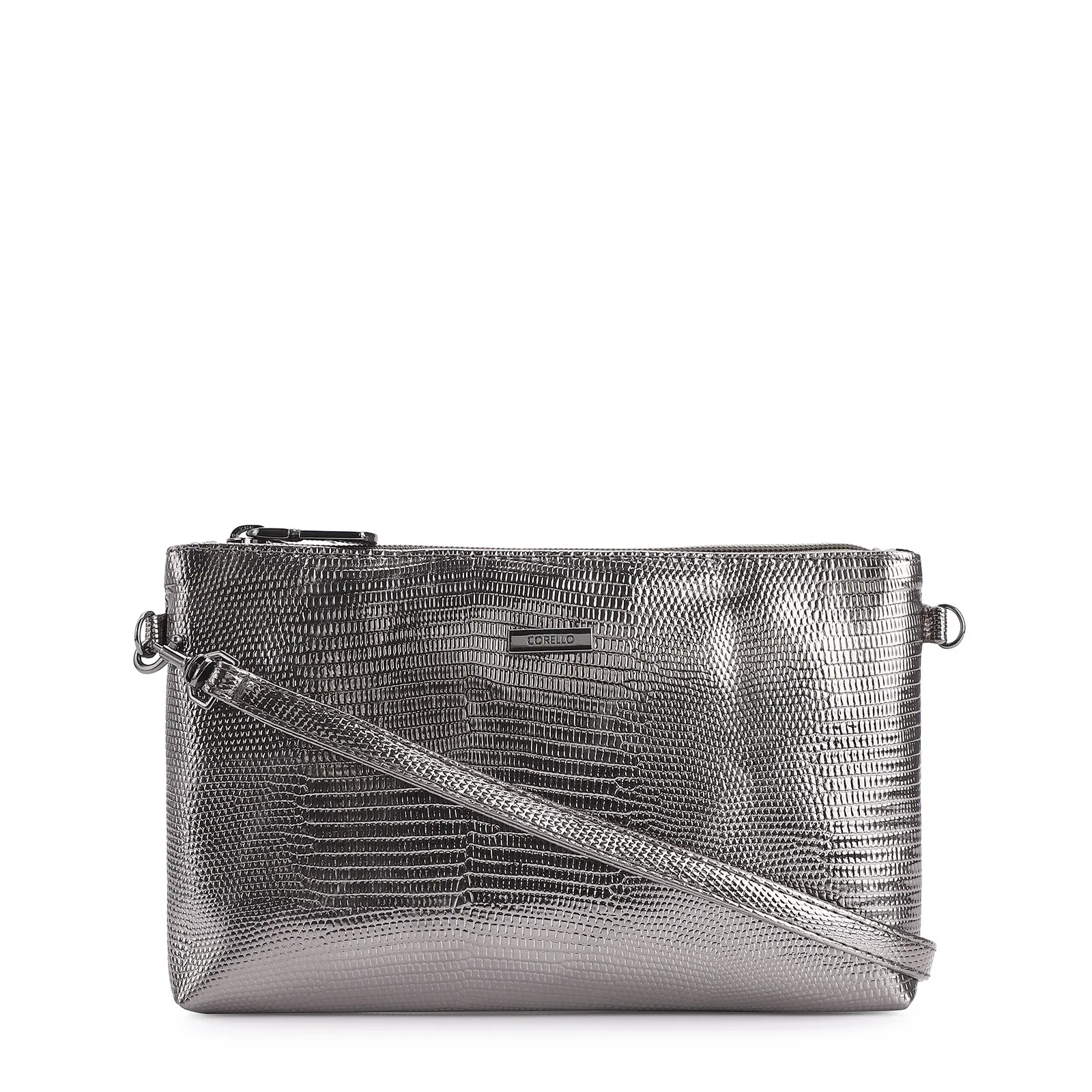 Bolsa Transversal Alt Lezard Prata