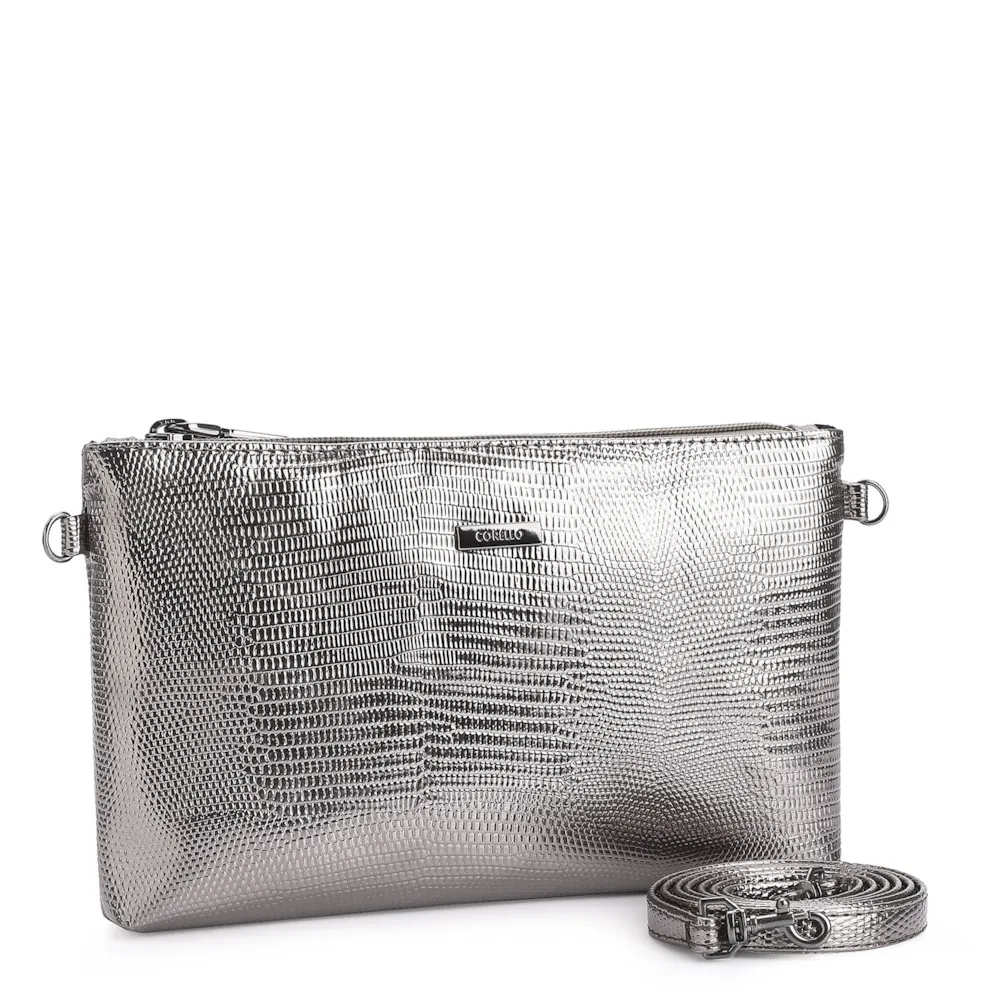 Bolsa Transversal Alt Lezard Prata - imagem 2