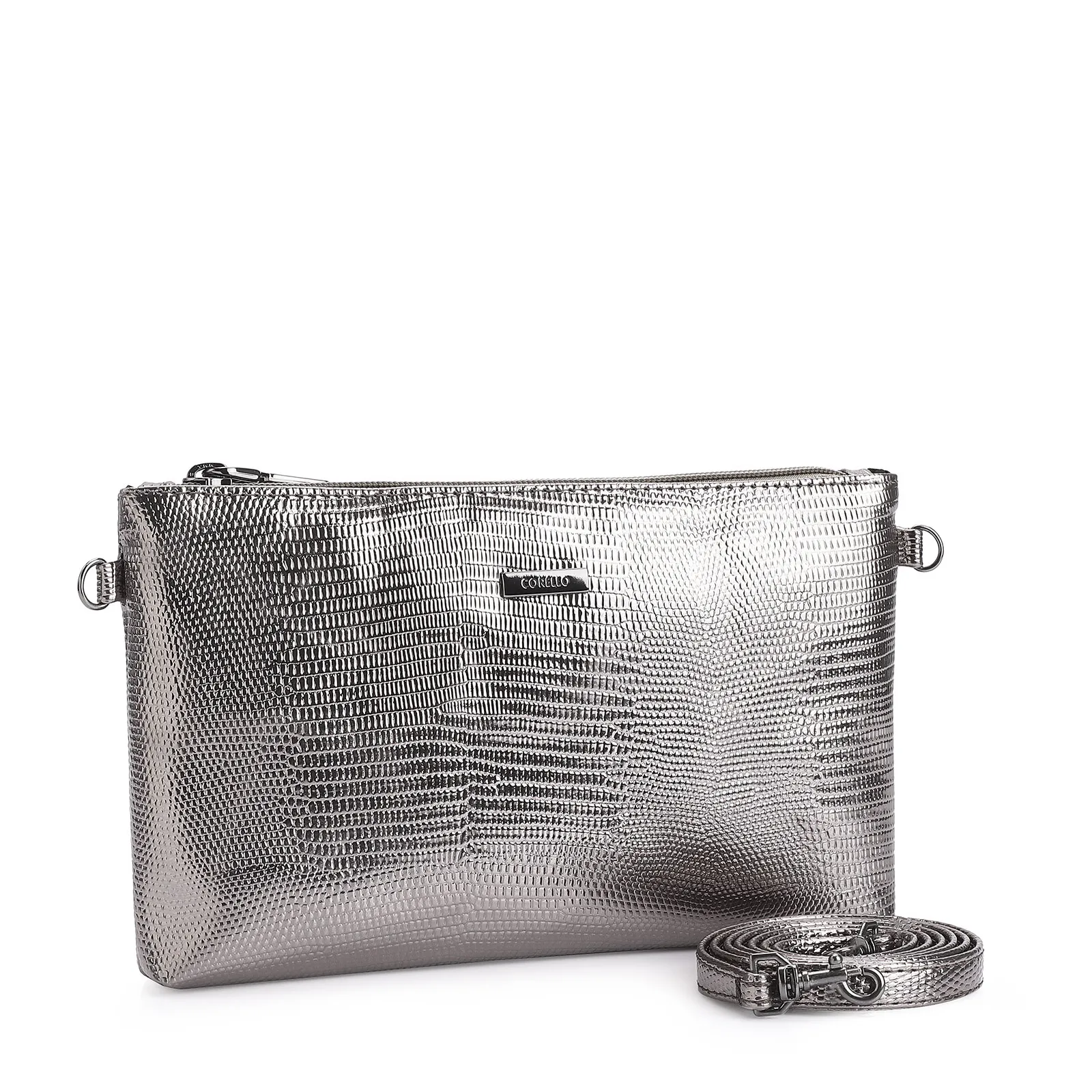 Bolsa Transversal Alt Lezard Prata