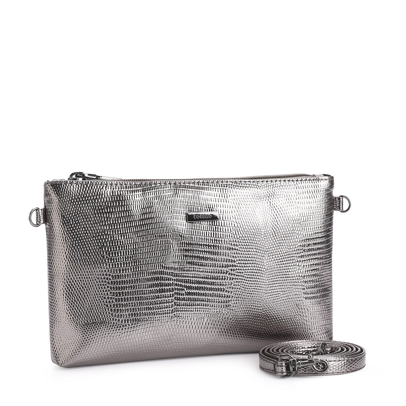 Bolsa Transversal Alt Lezard Prata