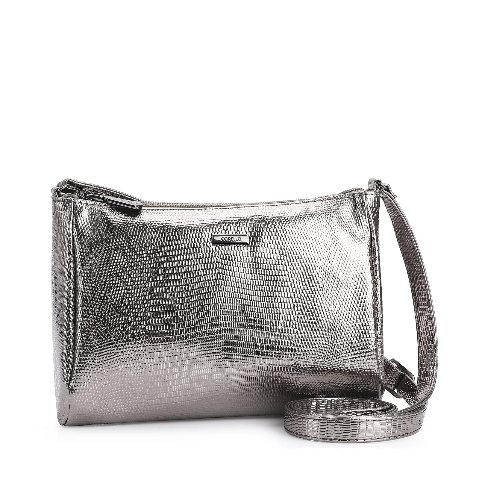 Bolsa Transversal Alt Lezard Prata