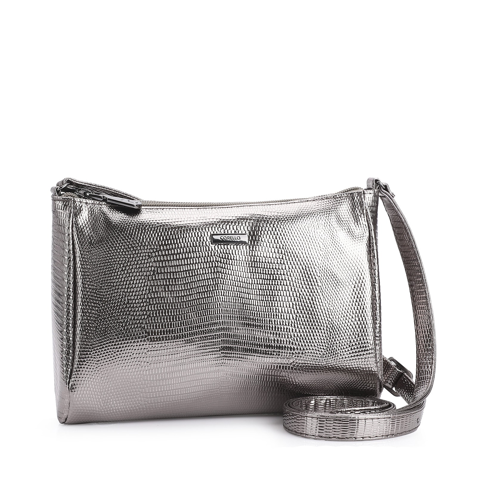Bolsa Transversal Alt Lezard Prata