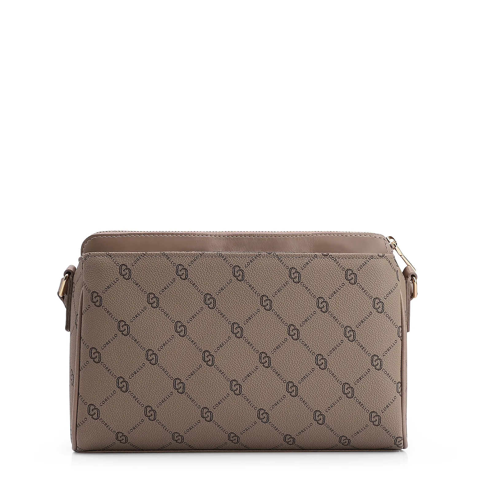 Bolsa Transversal Alt Monograma Couro Bege