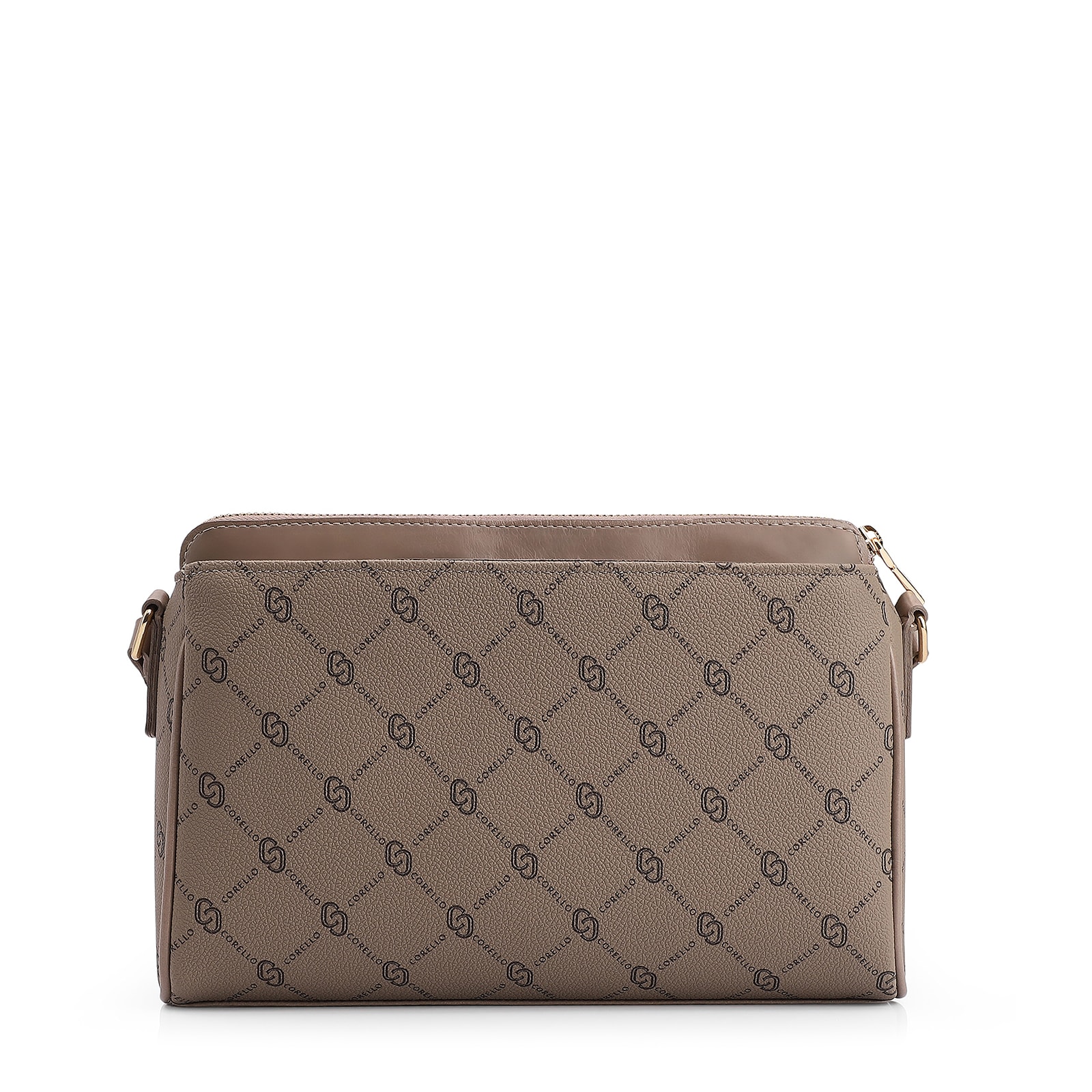 Bolsa Transversal Alt Monograma Couro Bege