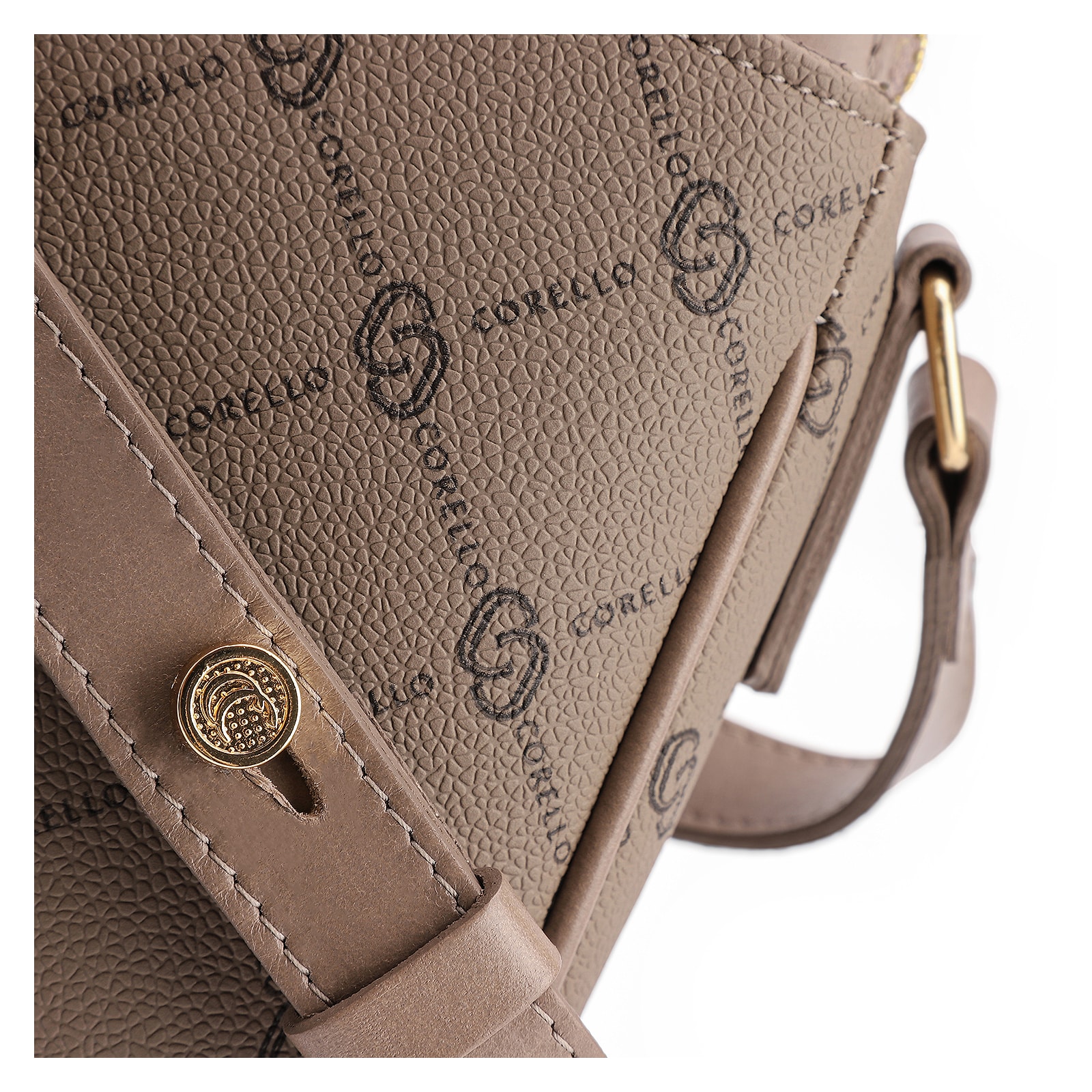 Bolsa Transversal Alt Monograma Couro Bege