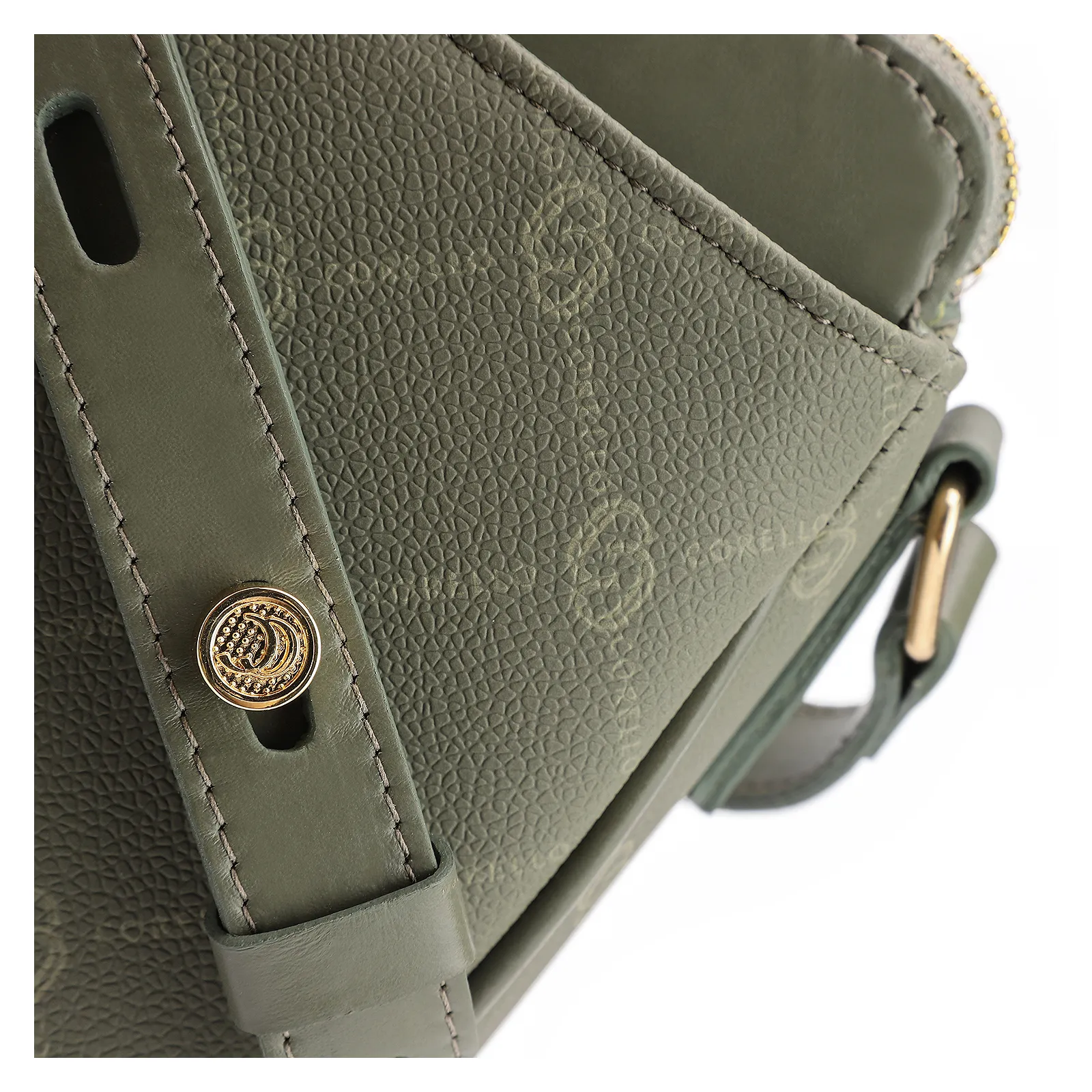 Bolsa Transversal Alt Monograma Couro Verde