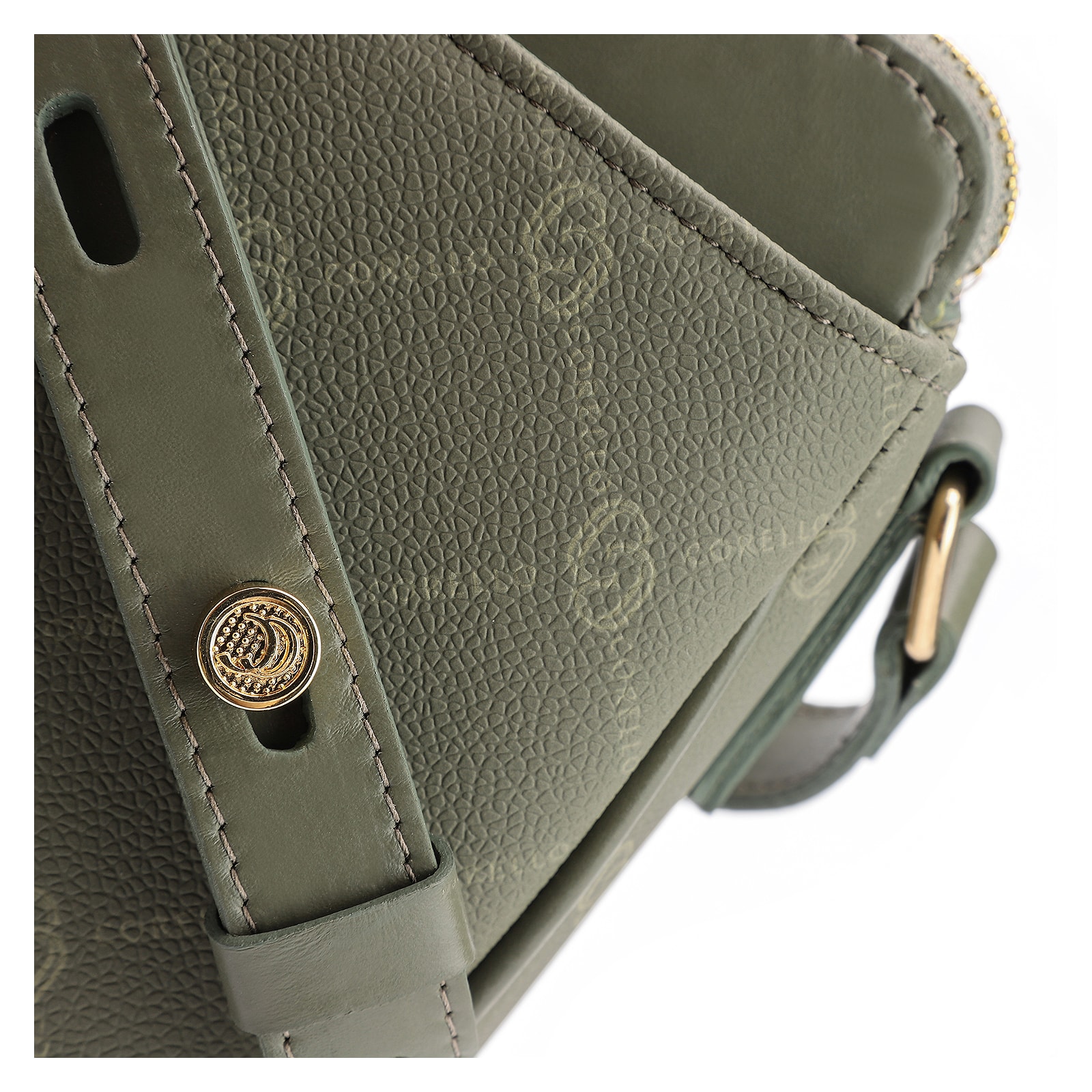Bolsa Transversal Alt Monograma Couro Verde