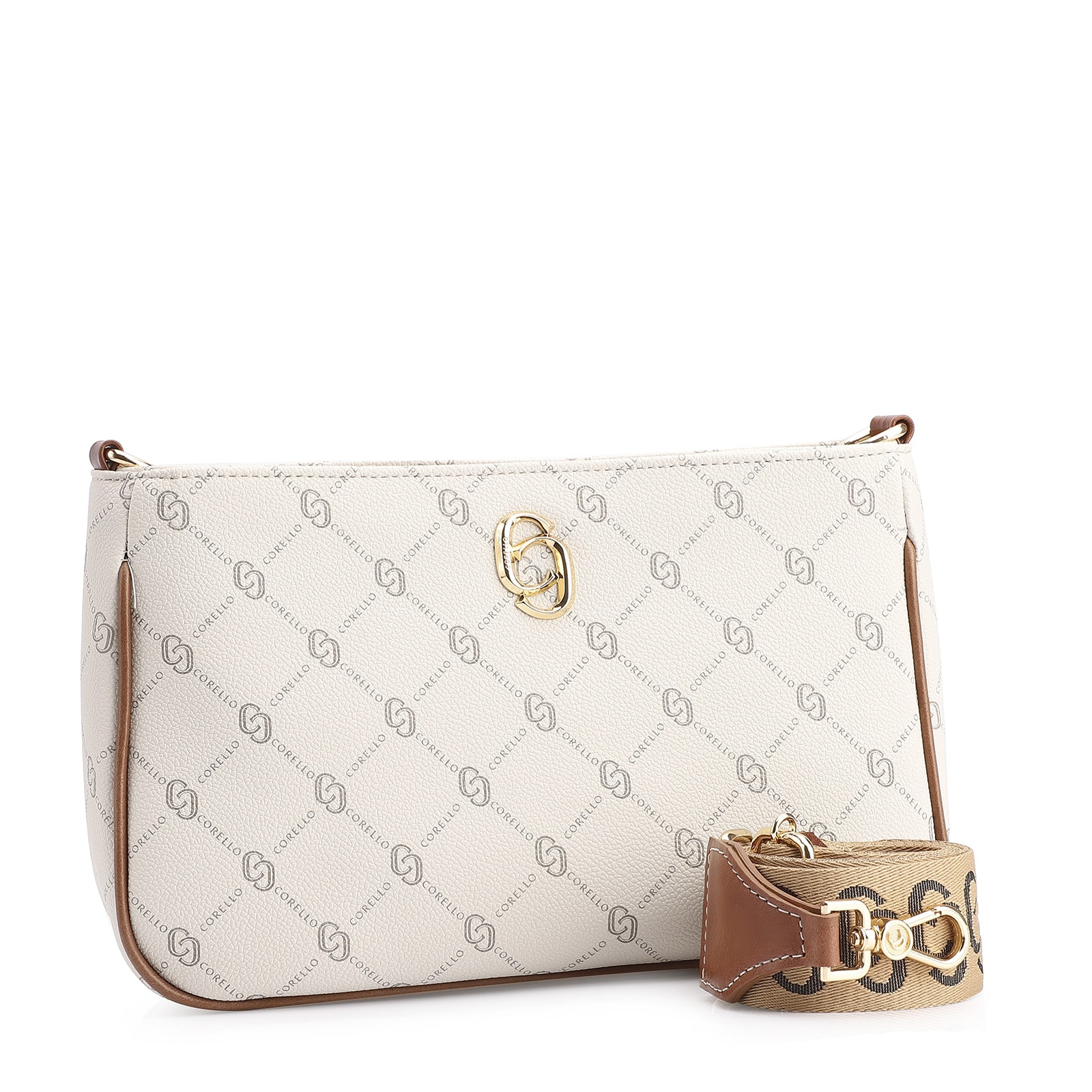 Bolsa Transversal Alt Monograma Off White