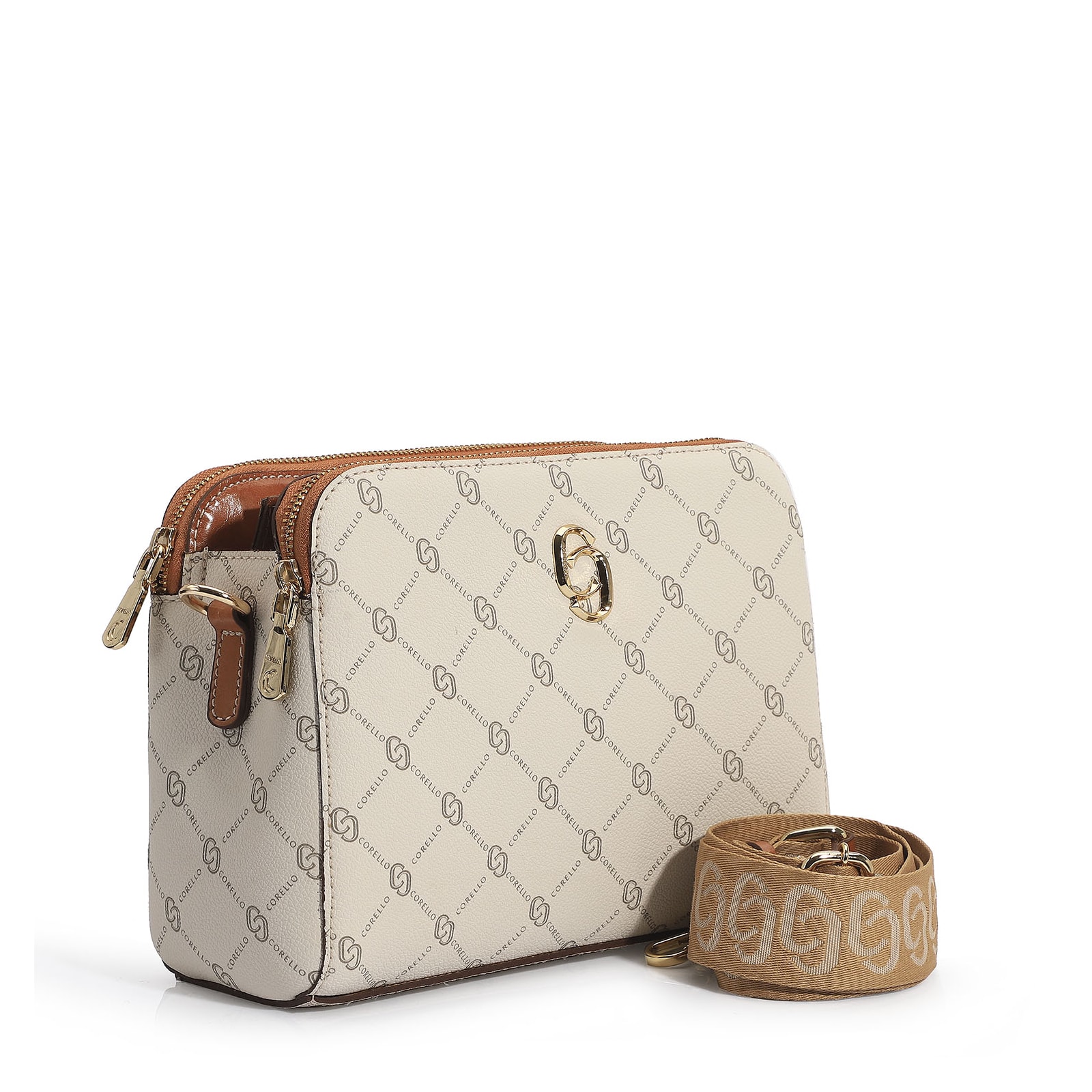 Bolsa Transversal Alt Monograma Off White