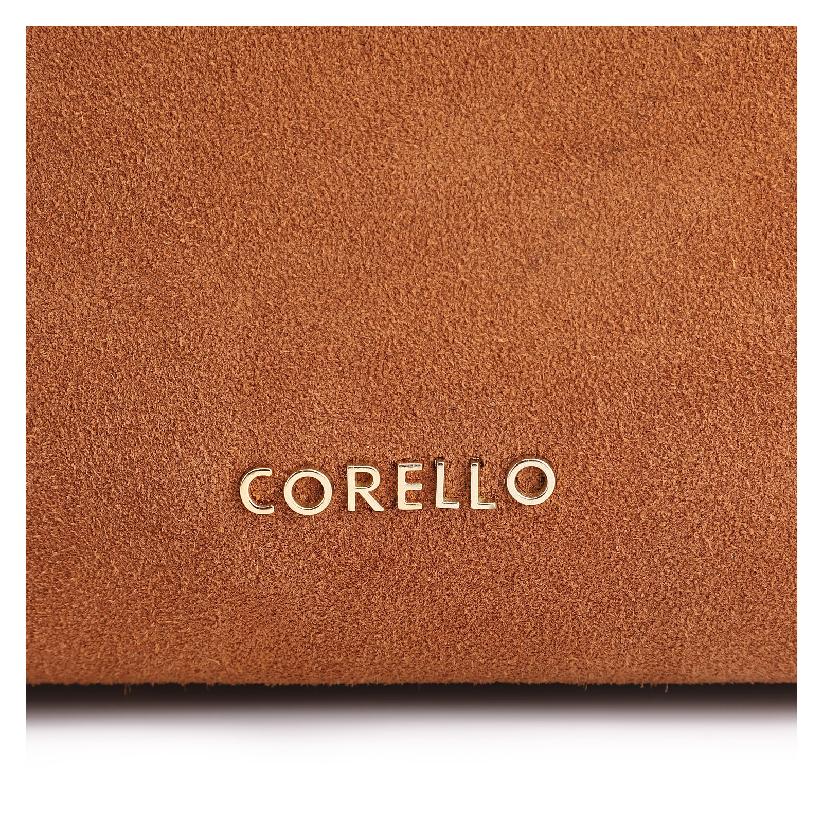 Bolsa Transversal Argola Couro Camurça/Couro Marrom