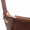 Bolsa Transversal Argola Couro Camurça/Couro Marrom Escuro - imagem 5