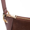 Bolsa Transversal Argola Couro Camurça/Couro Marrom Escuro - imagem 5