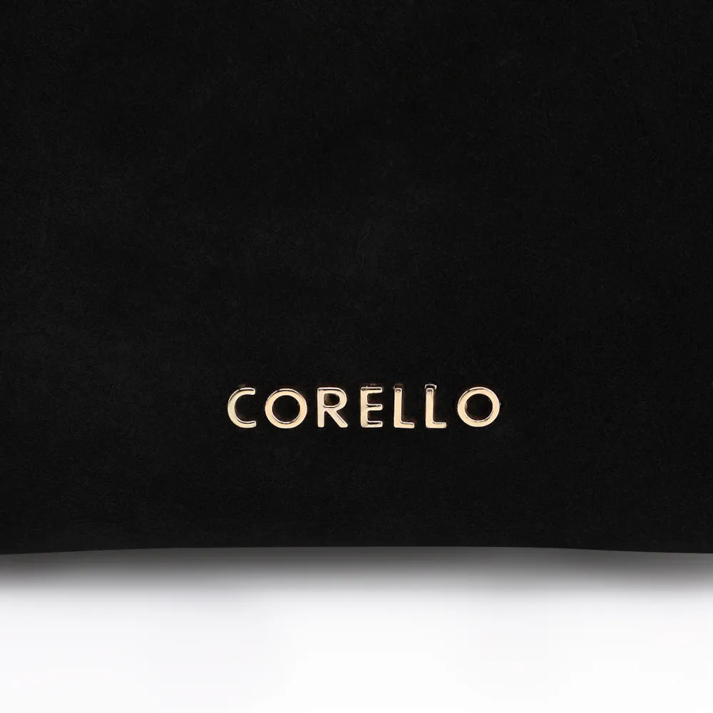 Bolsa Transversal Argola Couro Camurça/Couro Preto - imagem 6