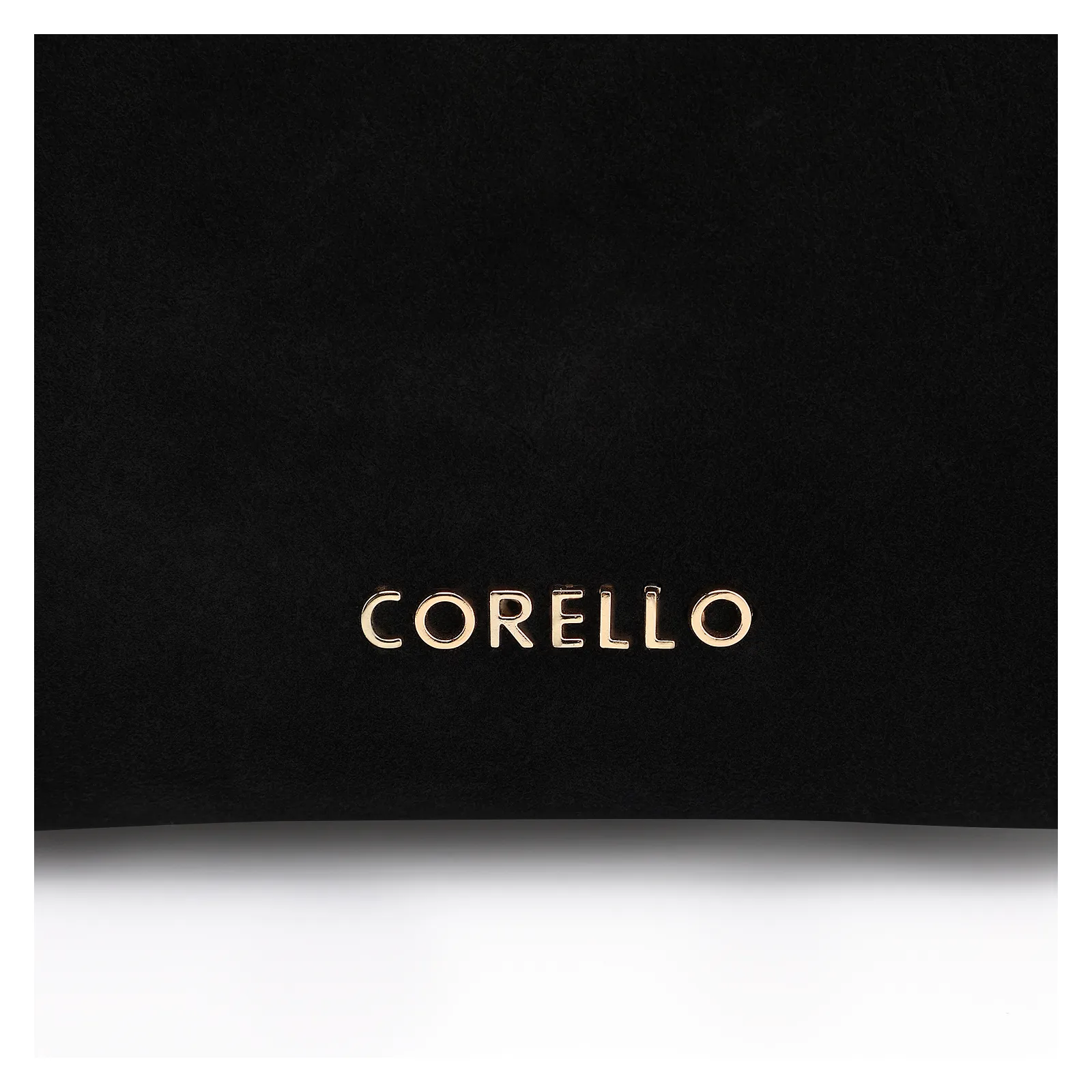 Bolsa Transversal Argola Couro Camurça/Couro Preto