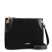 Bolsa Transversal Argola Couro Camurça/Couro Preto - imagem 2