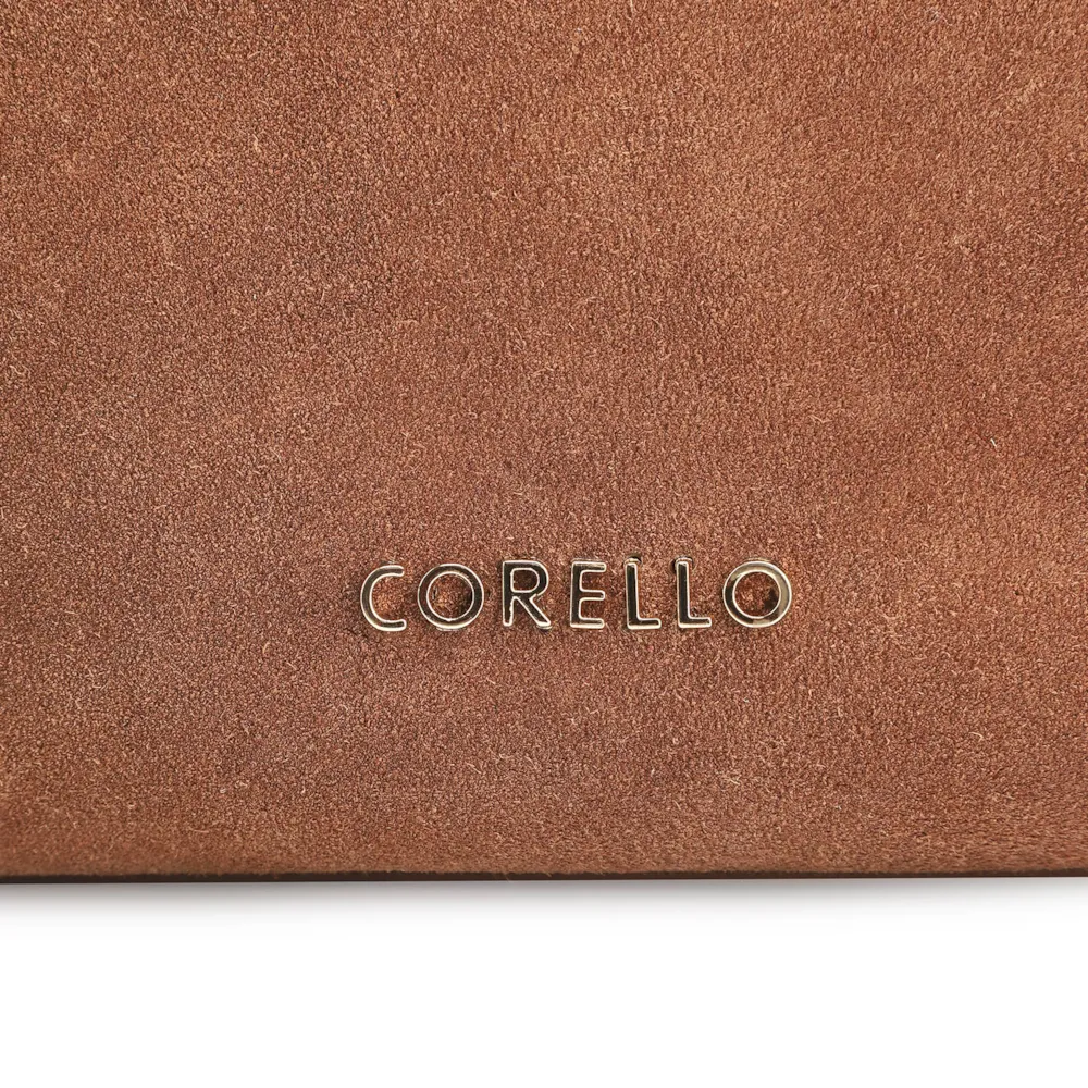 Bolsa Transversal Argola Couro Camurça Marrom/Couro Marrom - imagem 5