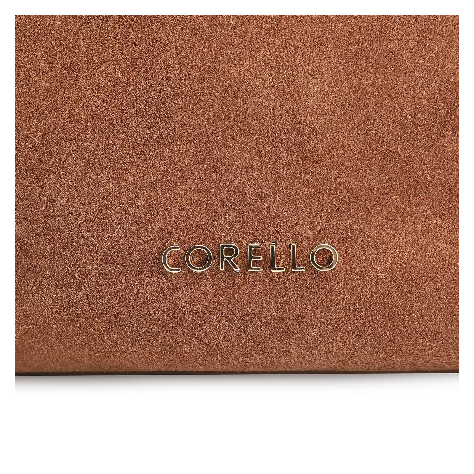 Bolsa Transversal Argola Couro Camurça Marrom/Couro Marrom
