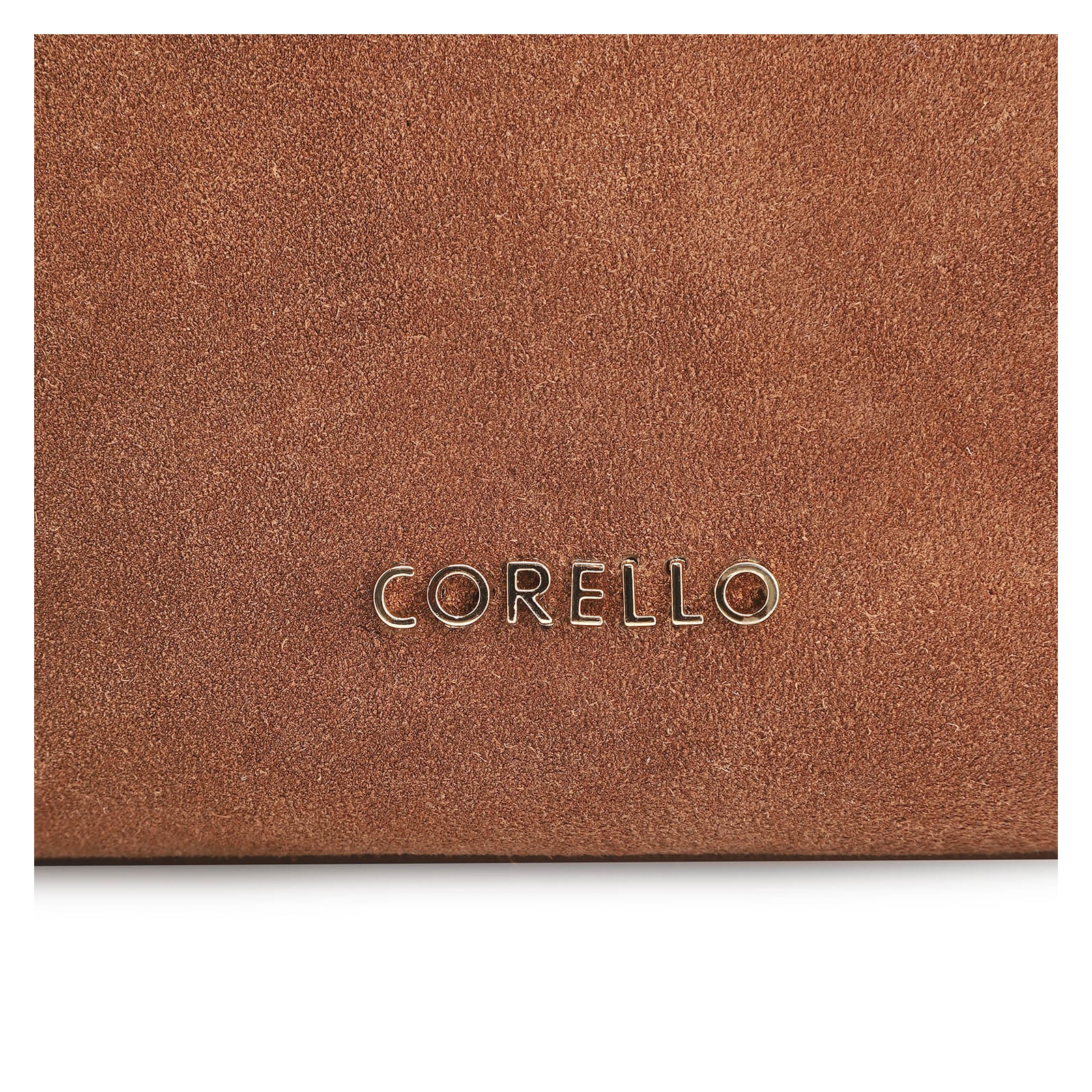 Bolsa Transversal Argola Couro Camurça Marrom/Couro Marrom