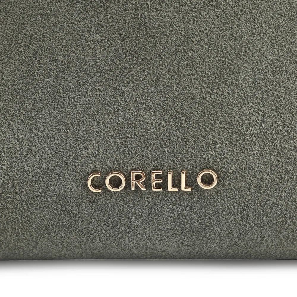 Bolsa Transversal Argola Couro Camurça Verde/Couro Verde - imagem 6